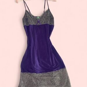 Honeydew Intimates Purple Dress with Gray Lace adjustable straps